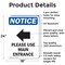 Signmission Please Use Main Entrance OSHA Notice Sign, Aluminum, 18in W x 24in L, 2PK OS-2PACK-NS-A-1824-V-17621 - alternate 5